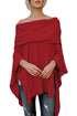 Sexy Red Irregular Off Shoulder Dip Hem Casual Blouse